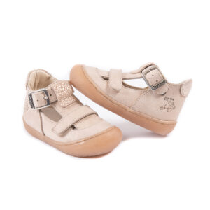 Chaussures bébé Dino beige or