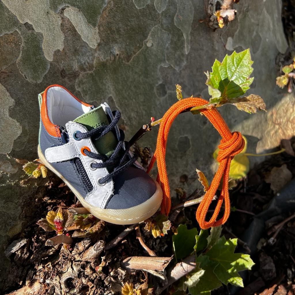 chaussures bébé garçon bleu gris orange