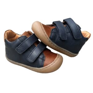 chaussures bébé hiver à scratch camino marine cognac face