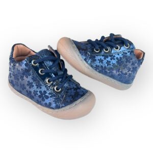 Chaussures bébé fille marine à fleurs Safe marine face